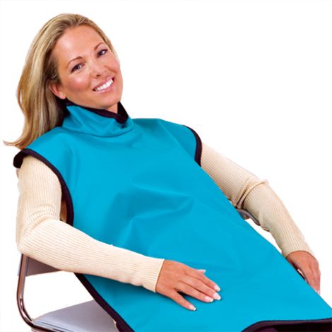 Lead-free Protective Adult Bib Apron With Attached Collar, Color Teal #14