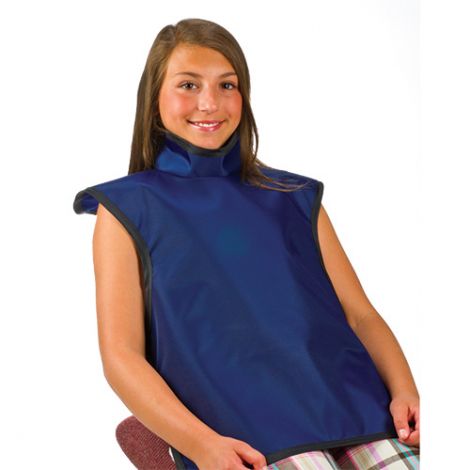 Leaded Protective Child Size Bib Apron with Thyroid Collar Electric Blue #39
