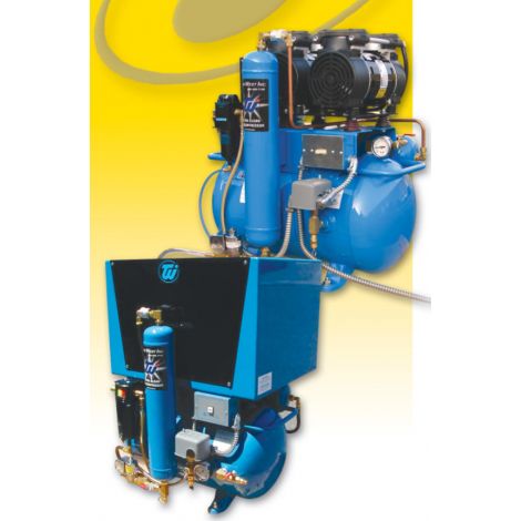 The Rocky 2-3 Users, with Air Dryer, 2 Heads, 1.5HP, 10 Tank Gallons, 208V (230V Option Available) with Quiet Cover