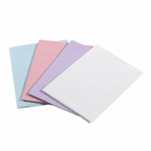 Sani-Tab Chain Free Econoback - 2 Ply Tissue with Poly - 19" x 13" (with Adhesive Tabs), 400/cs Blue